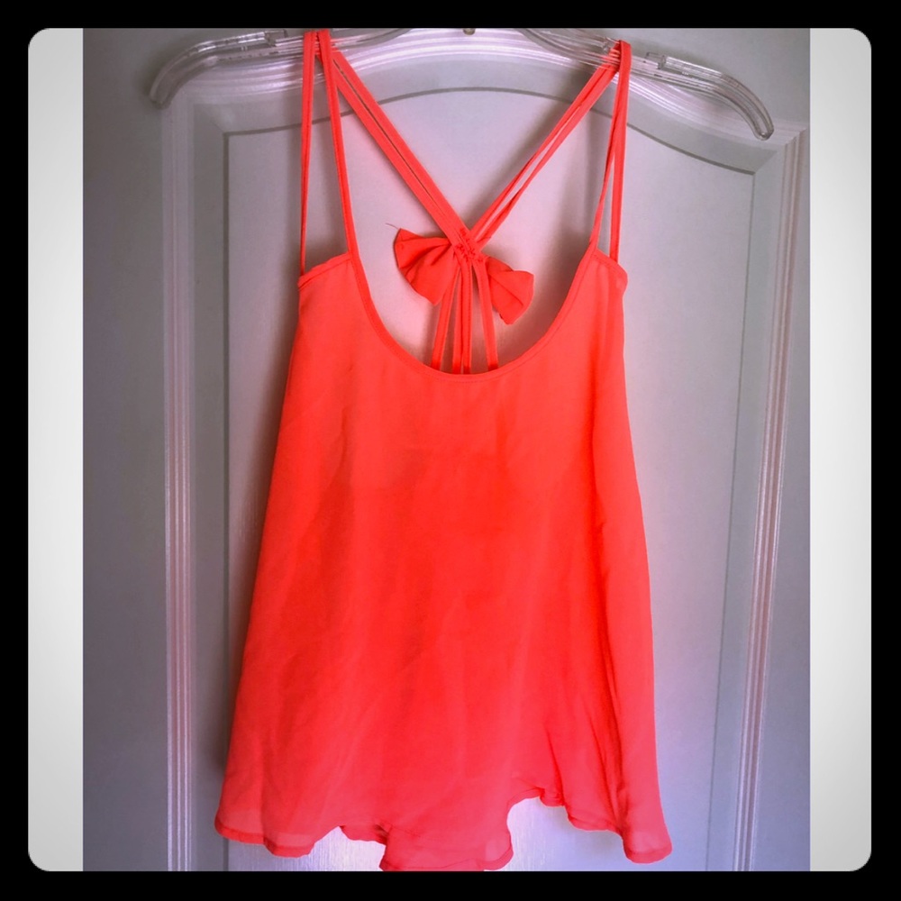 Neon Pink-Orange Tank Top